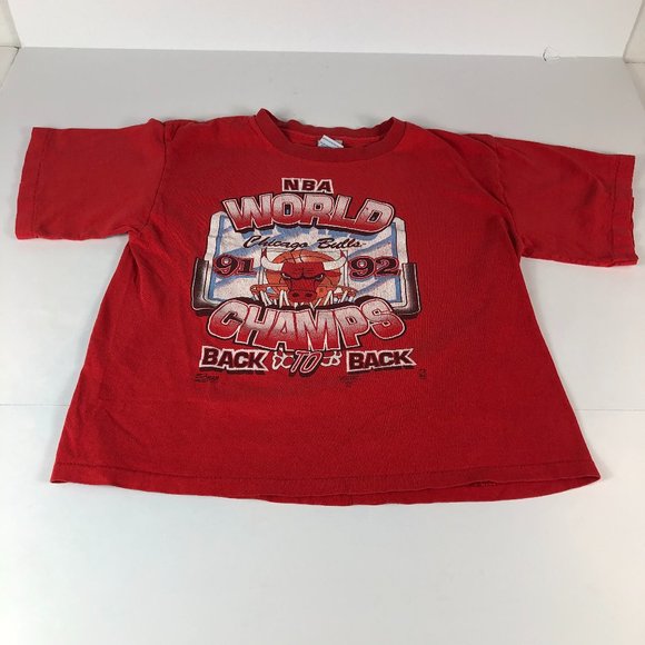 Vintage 1992 Chicago Bulls Shirt Boy's Extra Large Red Back 2 Back Championship